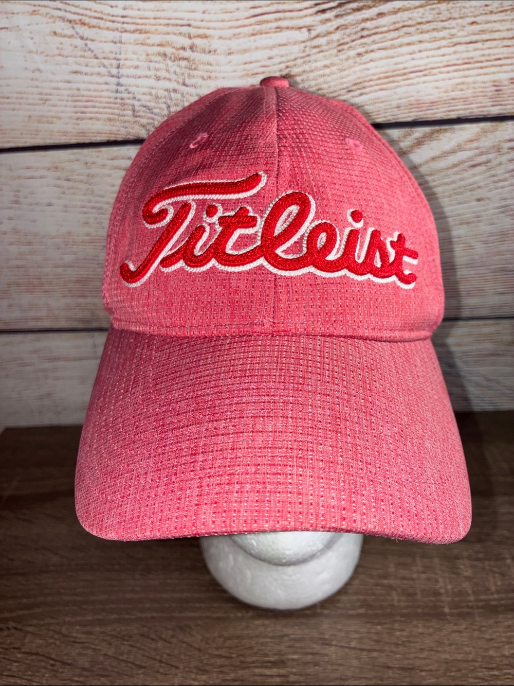 Mens Titleist Red Adjustable EUC Script Logo Cap